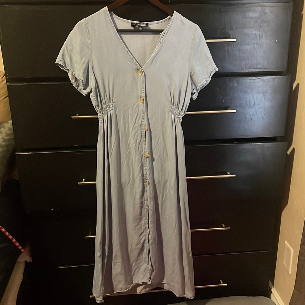 Love University Denim Button Up Dress